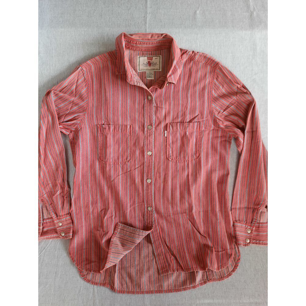 Levi's Jeans for Women Vintage Large Stripes Westhern Button Shirt Long Sleeve